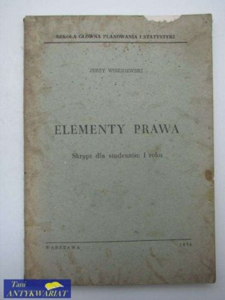 ELEMENTY PRAWA SKRYPT DAL STUDENTÓW 1 ROKU