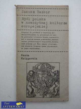 MYŚL POLSKA W NOWOŻYTNEJ KULTURZE EUROPEJSKIEJ