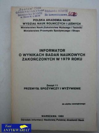 INFORMATOR O WYNIKACH BADAŃ NAUKOWYCH ZAKOŃCZONYCH W 19