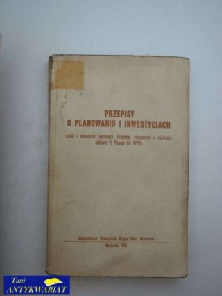 PRZEPISY O PLANOWANIU I INWESTYCJACH