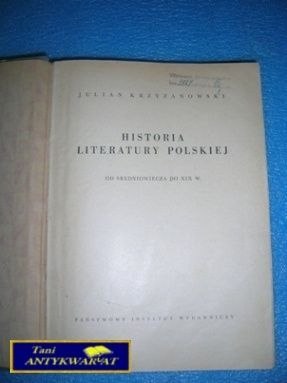 HISTORIA LITERATURY POLSKIEJ - J. Krzyżanowski