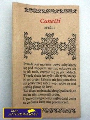 MYŚLI Elias Canetti