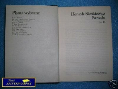 NOWELE TOM III - H.Sienkiewicz