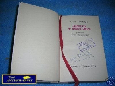 JACQUETTE W DNIACH GROZY - Y. Gandon