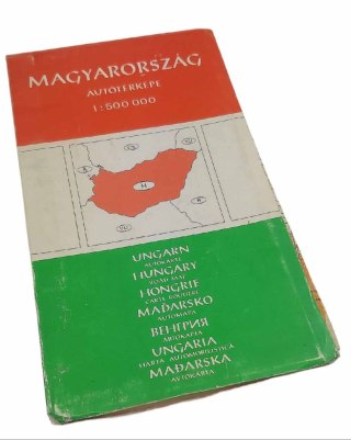 MAGYARORSZAG AUTOTERKEPE UNGARN- Duża mapa rozkładana