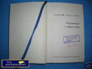 WSPOMNIENIA Z MOJEGO ŻYCIA - F.Szalapin