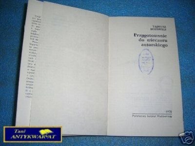 PRZYGOTOWANIE DO WIECZORU AUTORSKIEGO - T.Różewi