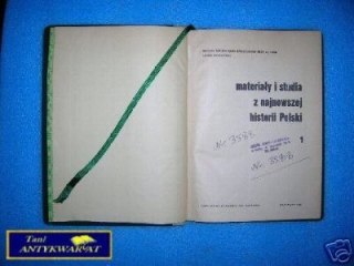MATERIAŁY I STUDIA Z NAJNOWSZEJ HISTORII POLSKI