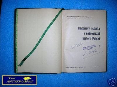 MATERIAŁY I STUDIA Z NAJNOWSZEJ HISTORII POLSKI