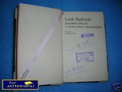 PIĘTNAŚCIE SZKICÓW O NOWEJ PROZIE AMERYKAŃSKIEJ