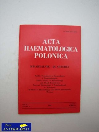 ACTA HEMATOLOGIA POLONICA tom XXV zeszyt 1
