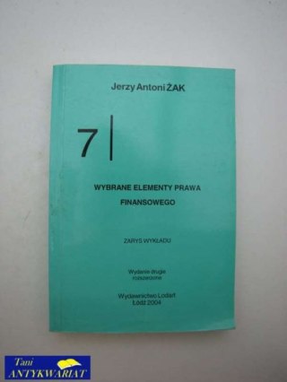 WYBRANE ELEMENTY PRAWA FINANSOWEGO