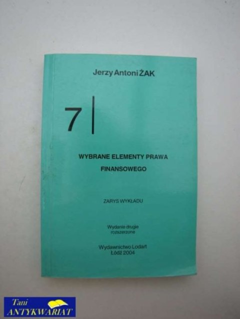 WYBRANE ELEMENTY PRAWA FINANSOWEGO