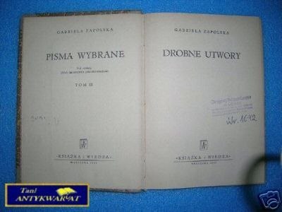 DROBNE UTWORY - G.Zapolska