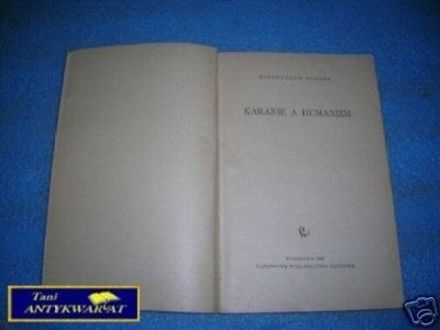 KARANIE A HUMANIZM - M.Szerer