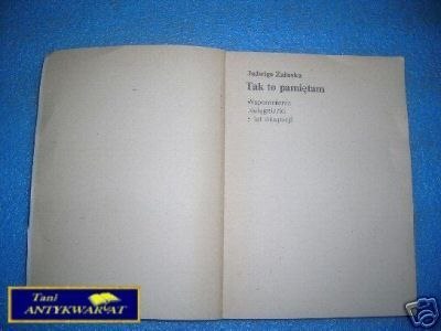 TAK TO PAMIĘTAM - J.Załuska