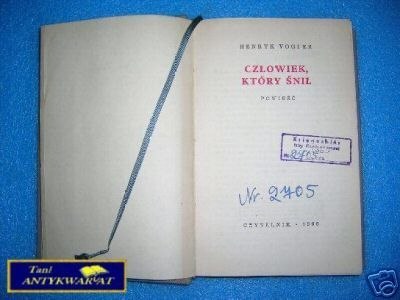 CZŁOWIEK, KTÓRY ŚNIŁ - H. Vogler