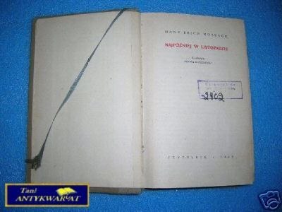 NAJPÓŹNIEJ W LISTOPADZIE - H. E. Nossack