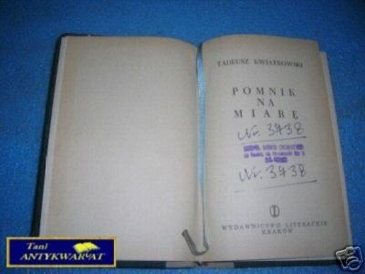 POMNIK NA MIARĘ - T.Kwiatkowski