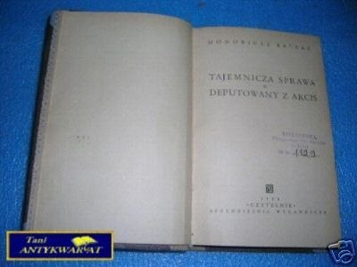 TAJEMNICZA SPRAWA. DEPUTOWANY Z ARCIS - H.Balzac