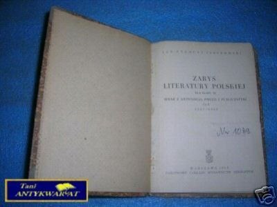 ZARYS LITERATURY POLSKIEJ - J.Z.Jakubowski