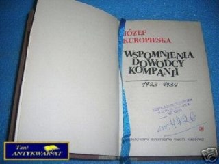 WSPOMNIENIA DOWÓDCY KOMPANII 1923-1934 - J.Kuropi