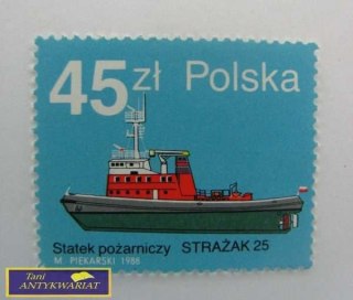 ZNACZEK- STATEK POŻARNICZY STRAŻAK 25 1988