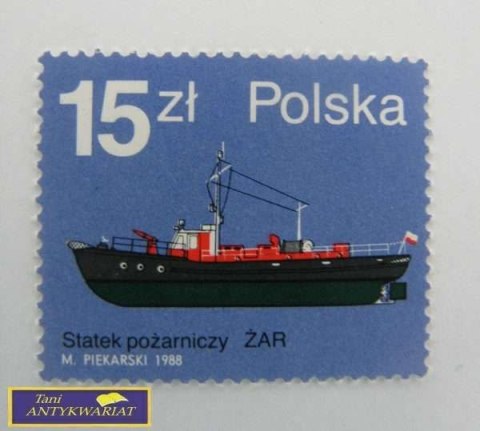 ZNACZEK- STATEK POŻARNICZY ŻAR M. PIEKARSKI 1988 ZNACZEK- STATEK POŻARNICZY ŻAR M. PIEKARSKI 1988