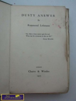 DUSTY ANSWER - Rosamond Lehman