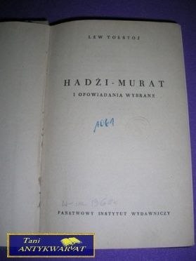 HADŹI-MURAT I OPOWIADANIA WYBRANE