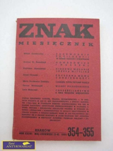 ZNAK - NR 354-355 MAJ - CZERWIEC 1984