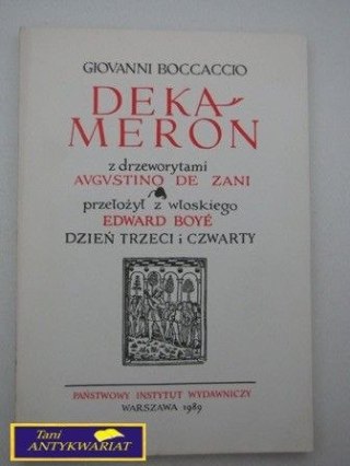 DEKAMERON CZĘŚĆ II Giovanni Boccaccio