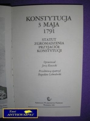 KONSTYTUCJA 3 MAJA 1791 - J. Kowecki