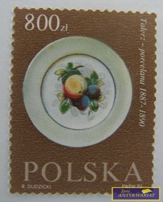 ZNACZEK POCZTOWY TALERZ- PORCELANA 1887-1890