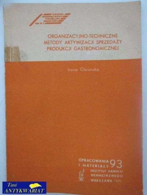 ORGANIZAYJNO-TECHNICZNE METODY AKTYWIZACJI SPRZEDAŻY...