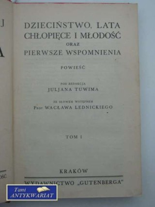 DZIEŁA DZIECIŃSTWO, LATA CHŁOPIĘCE I MŁODOŚĆ
