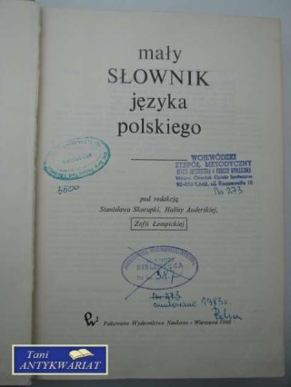 MAŁY SŁOWNIK JĘZYKA POLSKIEGO