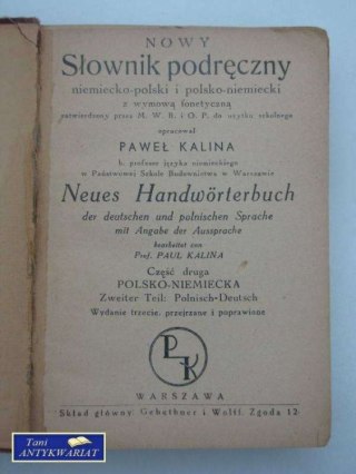 SŁOWNIK PODRĘCZNY NIEMIECKO-POLSKI I POLSKO-NIEMIECKI