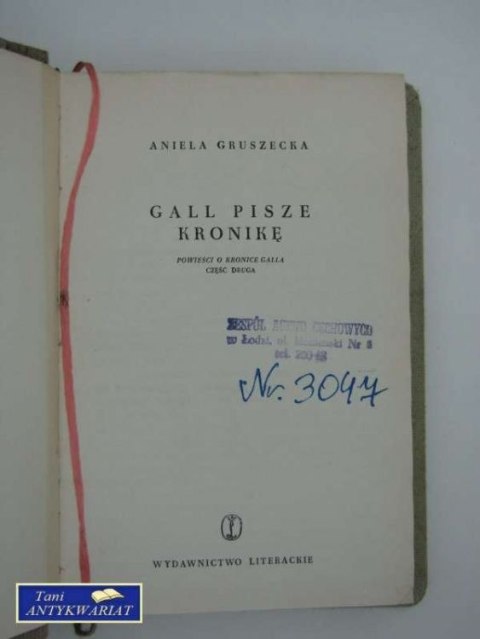 GALL PISZE KRONIKĘ CZĘŚĆ DRUGA