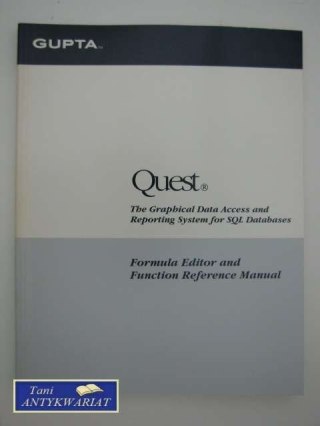 QUEST; formula editor and function reference manual