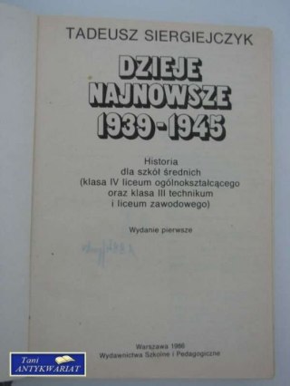 DZIEJE NAJNOWSZE 1939-1945
