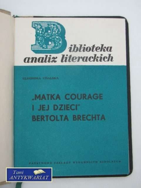 BIBLIOTEKA ANALIZA LITERACKICH - MATKA COURAGE I JEJ