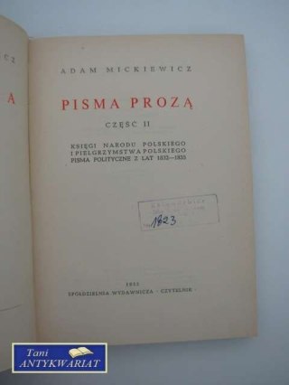 DZIEŁA TOM VI PISMA PROZĄ CZĘŚĆ 2