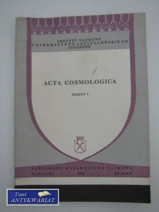 ACTA COSMOLOGICA ZESZYT 7