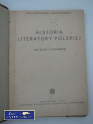 HISTORIA LITERATURY POLSKIEJ DO KLASY II TECHNIKÓW