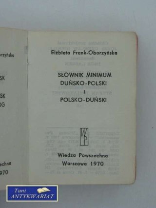 SŁOWNIK MINIMUM DUŃSKO- POLSKI