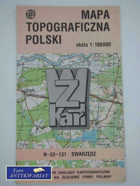 MAPA TOPOGRAFICZNA POLSKI SWARZĘDZ