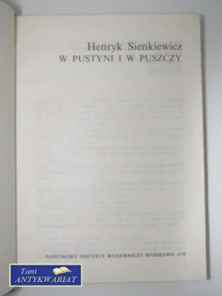 W PUSTYNI I W PUSZCZY