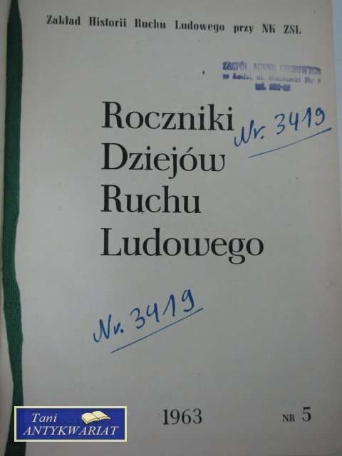 ROCZNIKI DZIEJÓW RUCHU LUDOWEGO