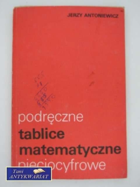 PODRĘCZNE TABLICE MATEMATYCZNE PIĘCIOCYFROWE
